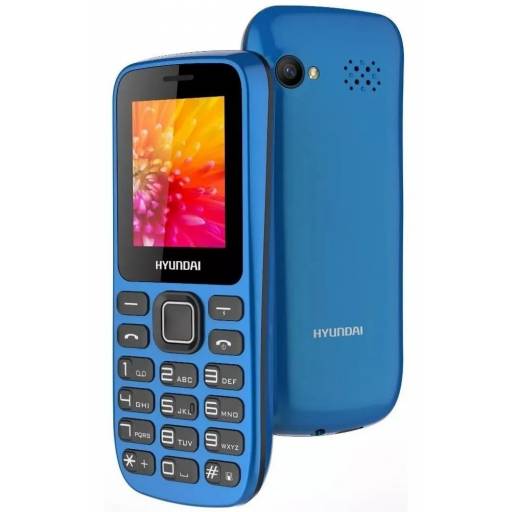 Celular Econmico Hyundai D245N Azul - Teclas Grandes, Dual SIM, Radio FM y Batera Duradera